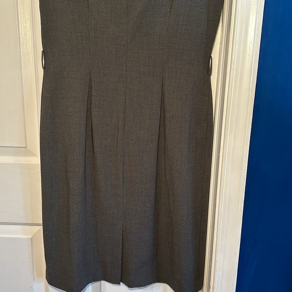 Women’s TAHARI Arthur S. Levine Dark Gray Open Stitch Collared Pencil Dress 10 - Picture 10 of 11